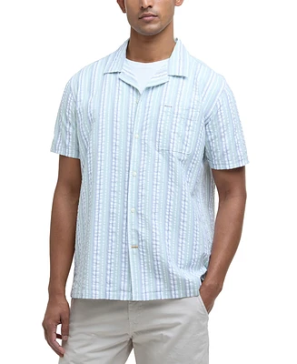 Barbour Men's Beechcroft Short Sleeve Striped Button-Front Camp Shirt