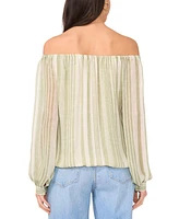 Vince Camuto Women's Stripe Off-the-Shoulder Tied-Hem Top