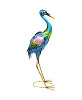 29-Inch Outdoor Metal Crane Statue - Yard Art, Lawn and Garden Sculpture Decor - Powder-Coated Paint Finish - 2 Statues