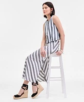 On 34th Womens Cropped Bubble Hem Tank Striped Maxi Skirt Melindaa Espadrille Wedge Sandals Exclusively At Macys