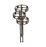 Indoor/Outdoor Steel 3-Tiered Folding Decorative Potted Flower Plant Stand Display - 29" - Bronze