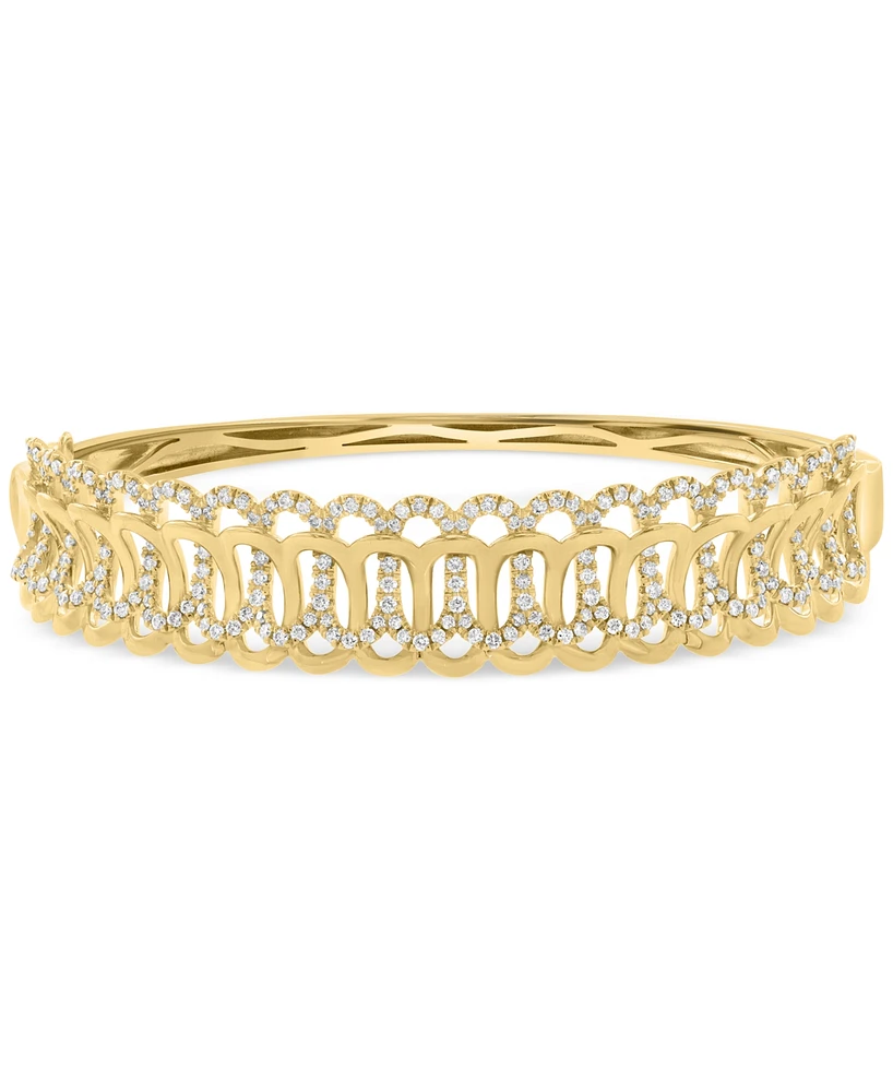 Effy Diamond Intertwined Loop Bangle Bracelet (1-1/2 ct. t.w.) in 14k Gold