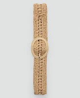 Mango Women's Natural Fiber Buckle Belt