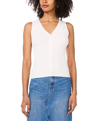 Vince Camuto Women's Ribbed Button-Front Sweater Vest
