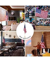 Yescom 8Ft Indoor Flag Pole Kit Eagle Topper Aluminum Gold Pole with Base 3x5Ft Us Flag for Office School City Hall