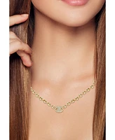 Rachel Zoe Sterling Silver Pave Mariner Link Choker Necklace