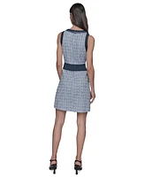 Karl Lagerfeld Paris Women's Mixed-Media A-Line Dress