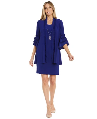 R & M Richards Women's Two-Piece Bell-Sleeve Jacket Dress