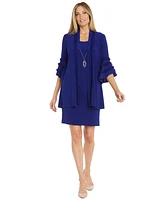 R & M Richards Women's Two-Piece Bell-Sleeve Jacket Dress