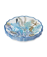 Certified International Blue Lagoon Melamine 4-Pc. Dinner Plates, Service For 4