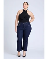 Eloquii Plus High Rise Crop Bootcut Jean