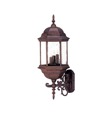 Three Domed Textured Glass Lantern Wall Light – Elegant Outdoor Lighting for Porch & Patio