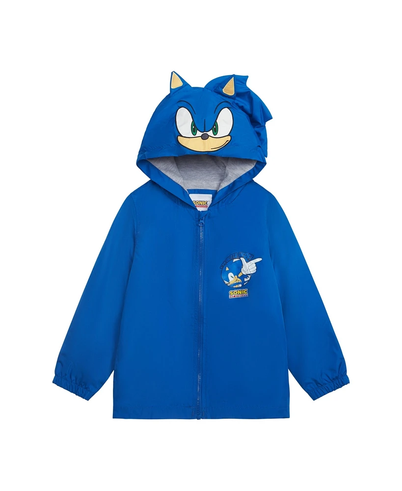 Sega Sonic the Hedgehog Boys Rain Coat With Hood Ornament