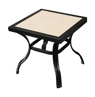 Ceramic Square Outdoor Side Table – Elegant Design for Patio & Outdoor Spaces