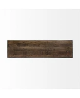 Mango Wood Top and Iron Base Accent Bench – Rectangular Design for Entryway & Living Room
