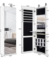Led Jewelry Cabinet Organizer with Foldable Shelf