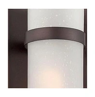 Bronze and White Glass Wall Sconce