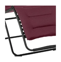Steel Zero Gravity Chair with Red Cushion – Outdoor Recliner for Ultimate Comfort