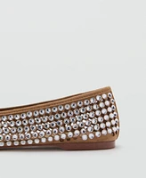 Mango Women's Rhinestone Die-Cut Ballet Flats