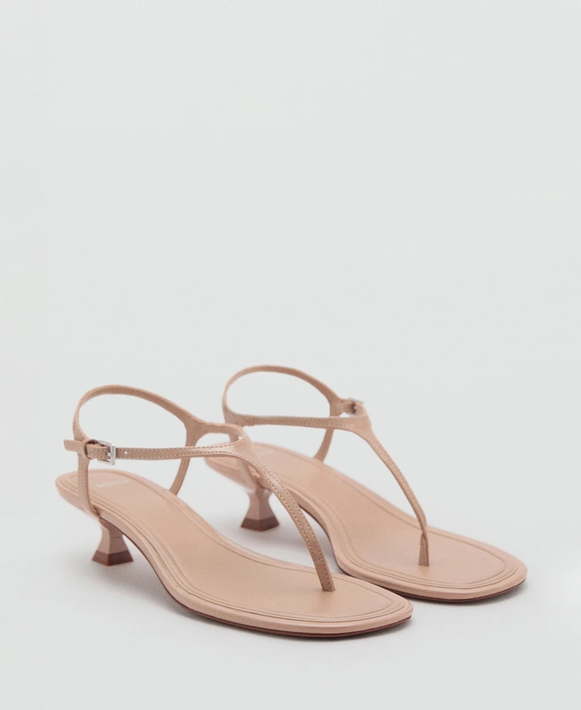 Mango Women's Kitten Heel Strap Sandals