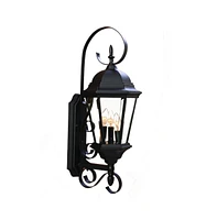 Three Light Dark Brown Swing Arm Lantern Wall