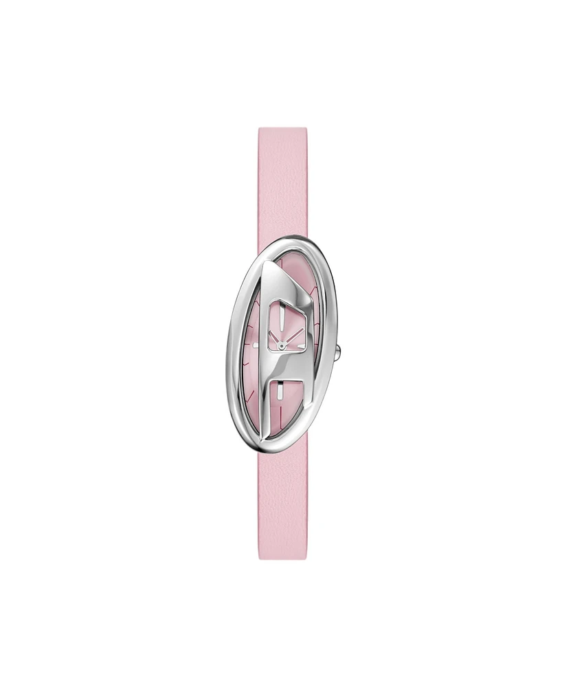 Diesel Women's D-Era Quartz Two-Hand Pink Leather Strap Watch, 39mm