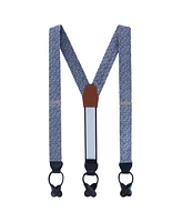 Trafalgar Men's Benito's Blue Basketweave Pattern Silk Novelty Button End Suspenders