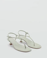 Mango Women's Kitten Heel Strap Sandals