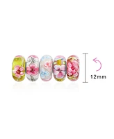 Bling Jewelry Mixed Set of 5 Sterling Silver Core Murano Glass Charm Beads Bracelets