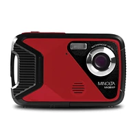 Minolta MN30WP-r Waterproof 4x Digital Zoom 21 Mp & 1080p Digital Camera, Red