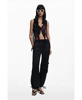 Desigual Women's Satin cargo pants