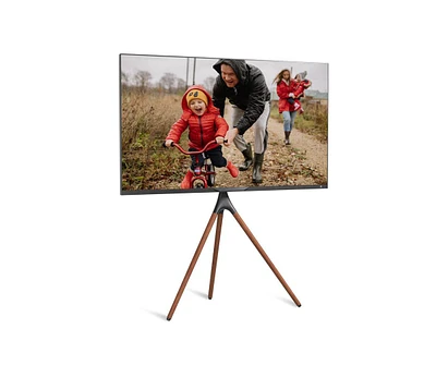 ProMounts Premium Height Adjustable Artistic Wooden Tripod Tv Stand For TVs 47"