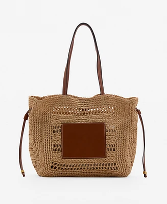 Mango Women's Natural Fiber Shopper Bag