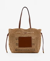 Mango Women's Natural Fiber Shopper Bag