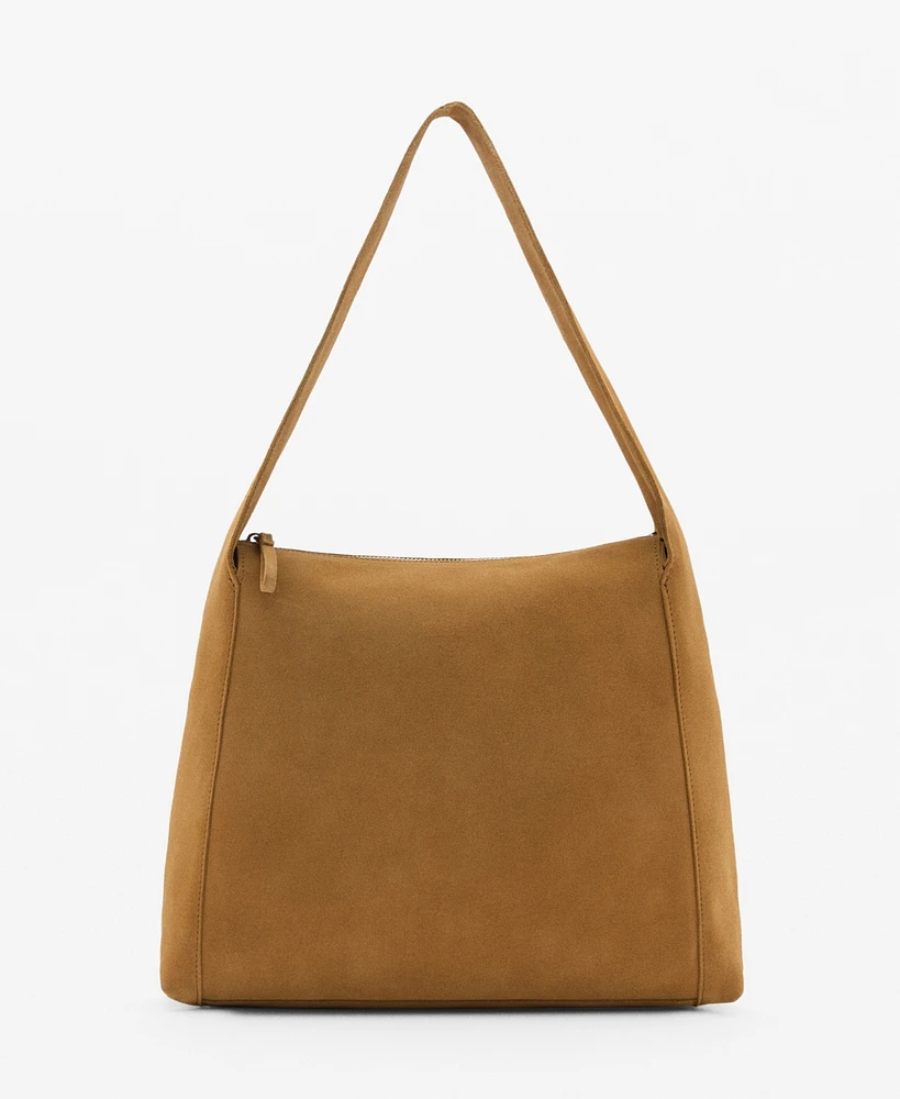Mango Women's Suede Shopper Bag
