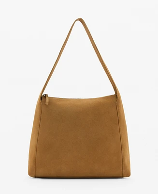 Mango Women's Suede Shopper Bag