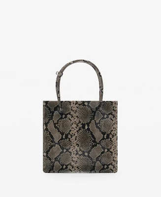 Mango Women's Animal Print Double Handle Handbag