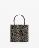 Mango Women's Animal Print Double Handle Handbag