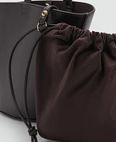 Mango Women's Metallic Detail Shopper Bag