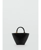 Mango Women's Metallic Detail Mini Shopper Bag