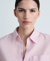 Mango Women's Pocket Linen Shirt