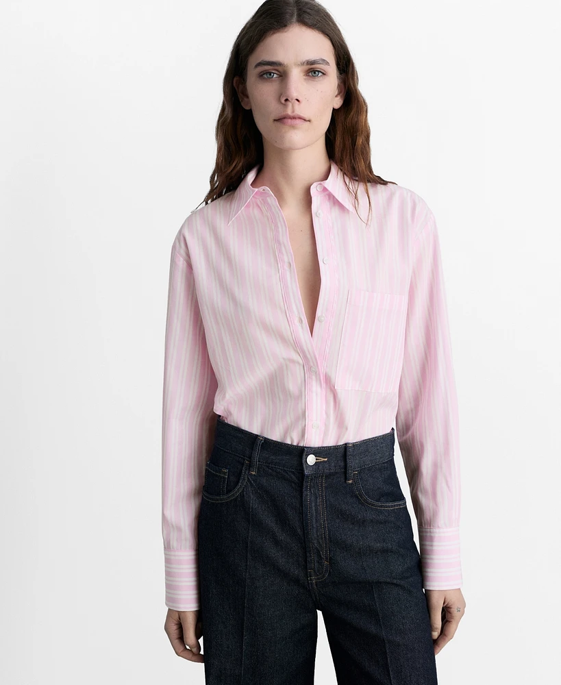 Mango Women's Striped Straight Shirt
