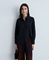 Mango Women's Shiny Finish Pleated Pants