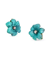 Robert Lee Morris Soho Faux Stone Patina Flora Clip-on Earrings