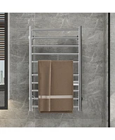 Electric Towel Rail Rack 10-bar Rung Heated Bathroom Warmer Steel