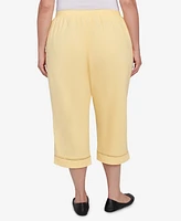 Alfred Dunner Plus Lace Dotted Trim Capri Pants