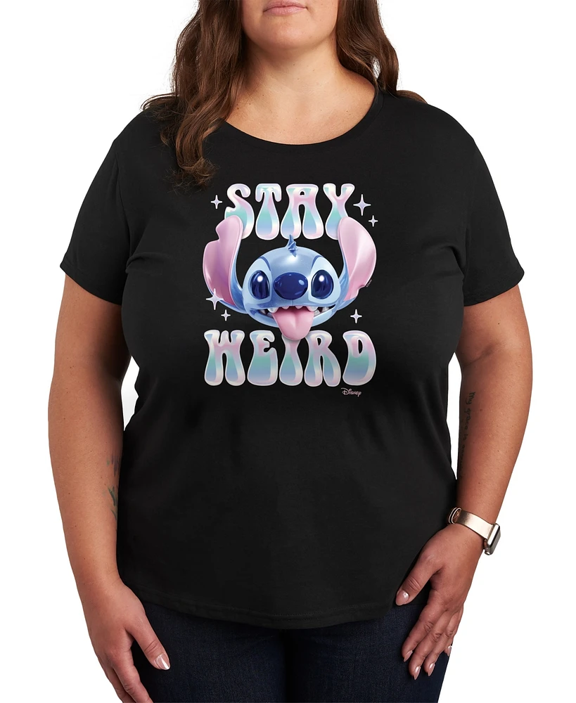 Hybrid Apparel Plus Lilo Stitch Stay Weird Graphic T-Shirt