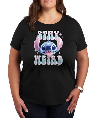 Hybrid Apparel Plus Lilo Stitch Stay Weird Graphic T-Shirt