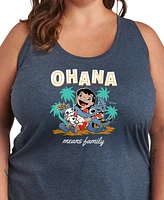 Hybrid Apparel Plus Lilo Stitch Ohana Means Family Graphic Tank Top