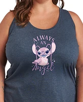 Hybrid Apparel Plus Lilo Stitch Always an Angel Graphic Tank Top